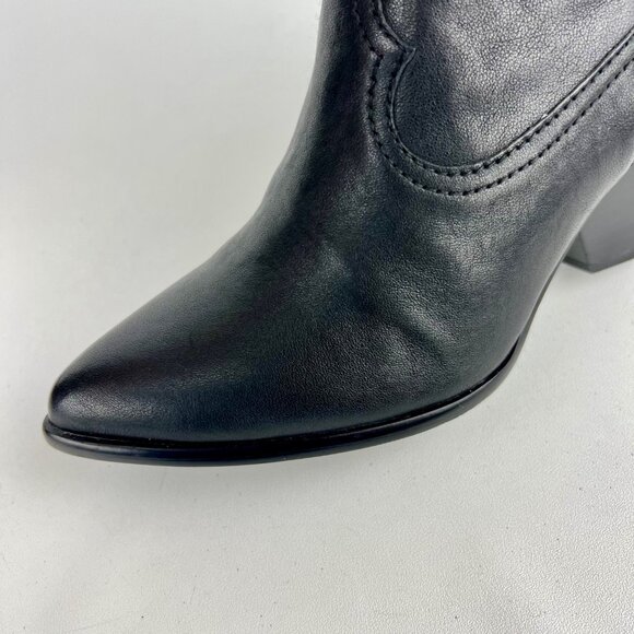 Frye Womens Reina Western Ankle Booties Black Leather Pointy Toe Boots size 9M - Picture 9 of 16